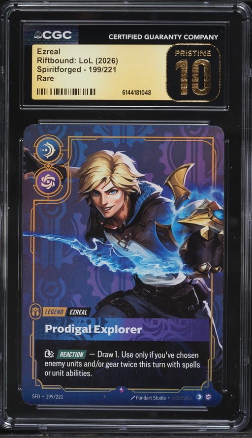 2026 Riftbound League Of Legends LoL Spiritforged Ezreal #199 CGC 10 PRISTINE