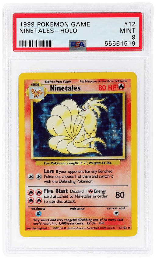 1999 Pokemon Base Set Holo Ninetales #12 PSA 9