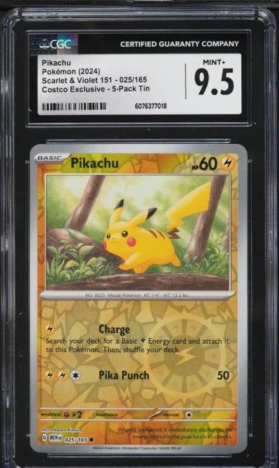 2024 Pokemon Scarlet & Violet 151 Costco Exclusive Pikachu #25 CGC 9.5 MINT+