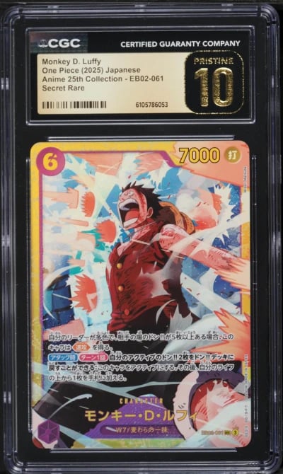 2025 One Piece Japanese Anime 25th Collection SEC Monkey D. Luffy #EB02-061 CGC 10 PRISTINE