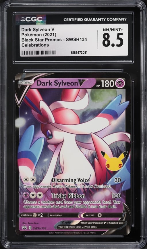2021 Pokemon Sword & Shield Promo Celebrations Dark Sylveon V #SWSH134 CGC 8.5 NM-MT+