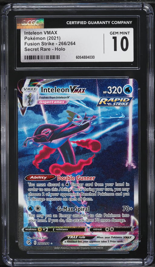 2021 Pokemon SWSH Fusion Strike Alt Art Inteleon VMAX #266 CGC 10 GEM MINT