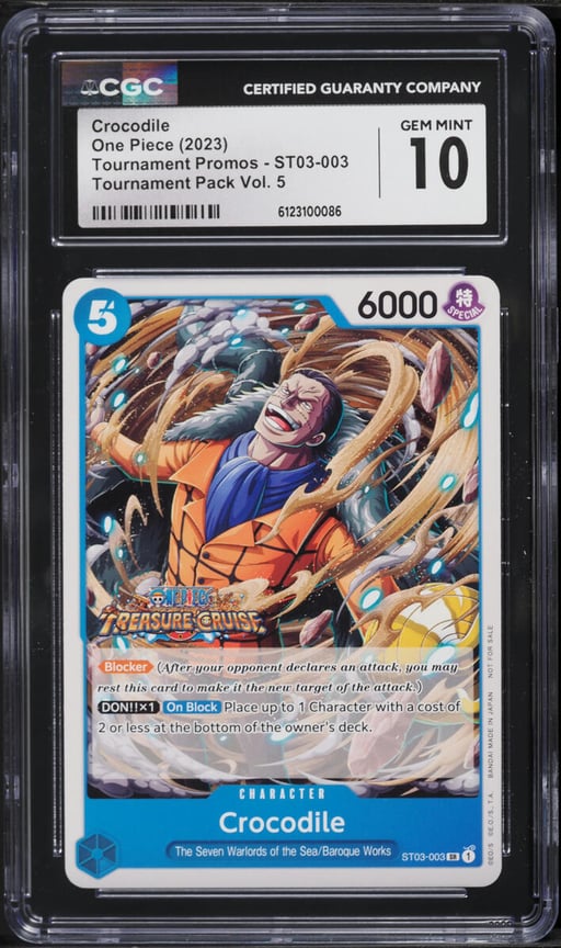 2023 One Piece Tournament Promo Pack Volume 5 SR Crocodile #ST03-003 CGC 10 GEM MINT
