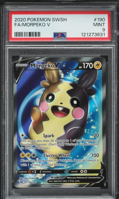 2020 Pokemon Sword & Shield Full Art Morpeko V #190 PSA 9 MINT