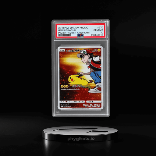2018 Pokemon Sun and Moon Promo Japanese Pokemon Center 20th Anniversary Campaign Red's Pikachu #270SMP PSA 10