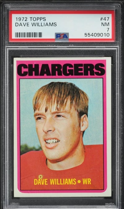 1972 Topps Football Dave Williams #47 PSA 7 NRMT
