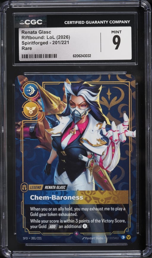 2026 Riftbound League Of Legends LoL Spiritforged Renata Glasc #201 CGC 9 MINT