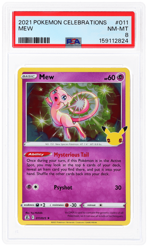 2021 Pokemon Sword and Shield Celebrations Mew #011 PSA 8