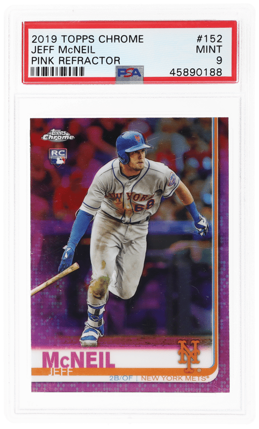 2019 Topps Chrome Pink Refractor Jeff Mcneil #152 PSA 9