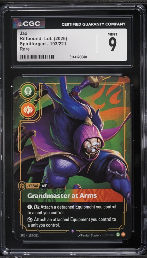 2026 Riftbound League Of Legends Spiritforged Jax #193 CGC 9 MINT