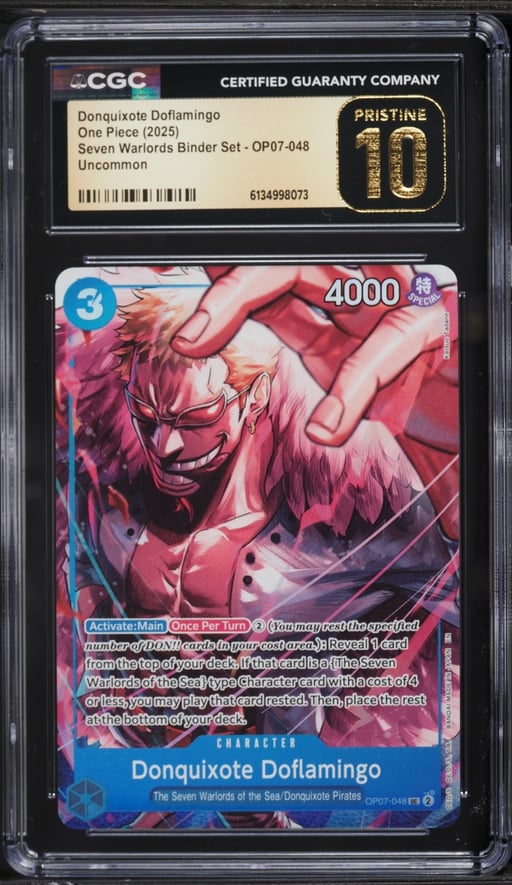 2025 One Piece Promo Seven Warlords Binder Set Alt Art Donquixote Doflamingo CGC 10 PRISTINE