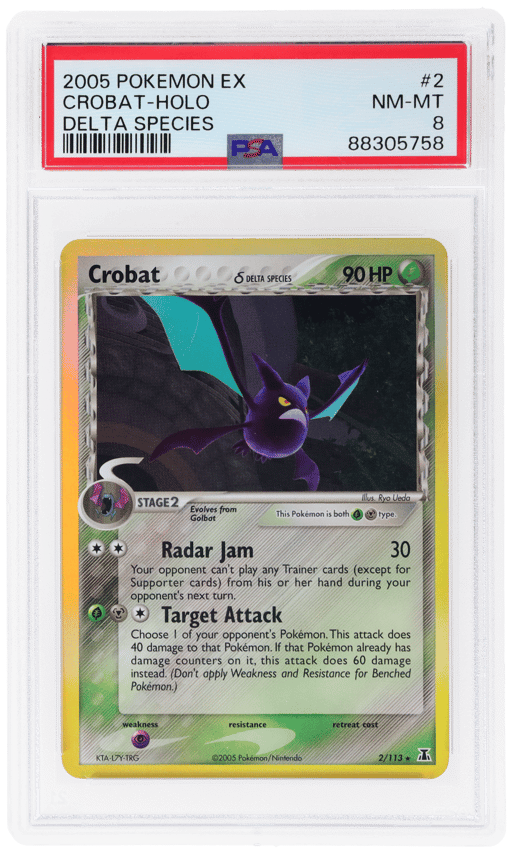 2005 Pokemon Ex Delta Species Holo Crobat #2 PSA 8