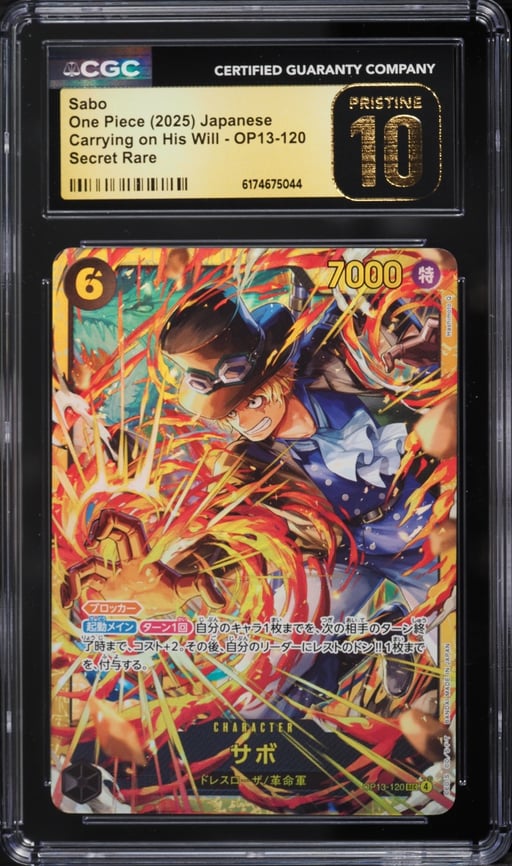 2025 One Piece Japanese Carrying On His Will SEC Sabo #OP13-120 CGC 10 PRISTINE
