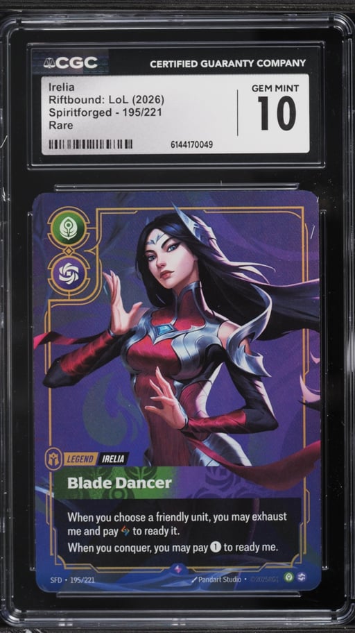 2026 Riftbound League Of Legends Spiritforged Irelia #195 CGC 10 GEM MINT
