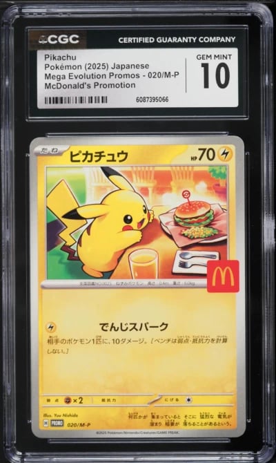 2025 Pokemon Japanese Mega Evolution McDonald's Promo Pikachu #20 CGC 10 GEM MINT