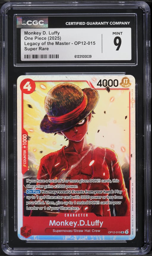 2025 One Piece Legacy Of The Master SR Monkey D. Luffy #OP12-015 CGC 9 MINT