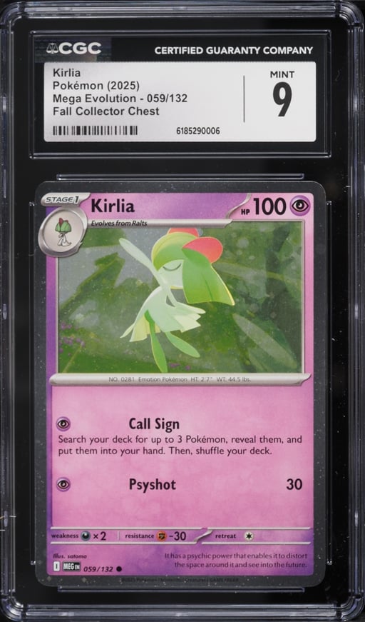 2025 Pokemon Mega Evolution Fall Collector Chest Kirlia #059 CGC 9 MINT