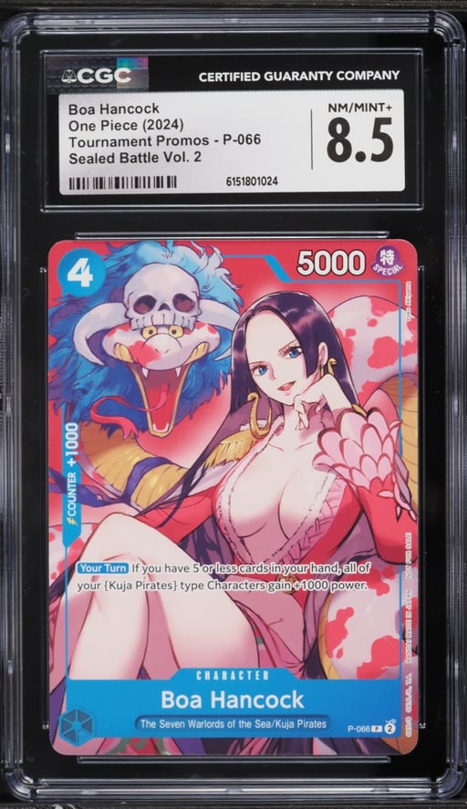 2024 One Piece Tournament Promo Sealed Battle Volume 2 Boa Hancock #P-066 CGC 8.5 NM-MT+