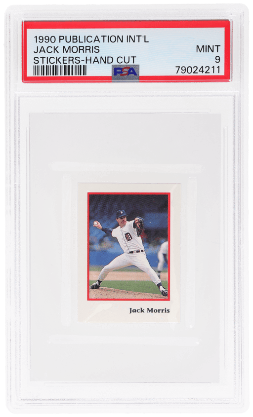 1990 Publication International Stickers Hand Cut Jack Morris PSA 9