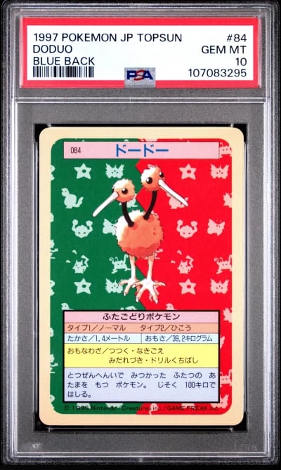 1997 POKEMON JPN TOPSUN BLUE BACK #84 DODUO PSA 10