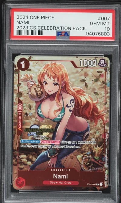 2024 One Piece Championship Celebration Pack Alt Art Nami #ST01-007 PSA 10 GEM MINT