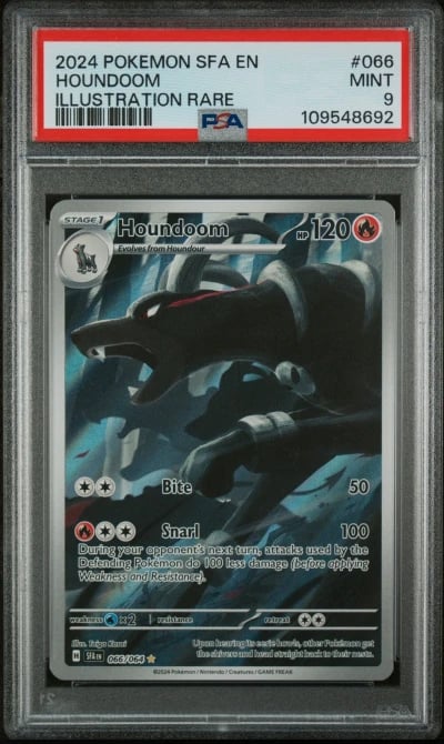 2024 POKEMON SFA EN-SHROUDED FABLE ILLUSTRATION RARE #066 HOUNDOOM PSA 9