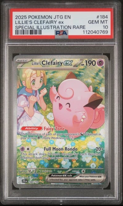 2025 POKEMON JTG EN-JOURNEY TOGETHER #184 LILLIE'S CLEFAIRY EX PSA 10