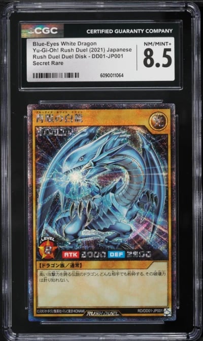2021 Yu-Gi-Oh! Japanese Rush Duel DD SEC Blue-Eyes White Dragon #DD01-JP001 CGC 8.5 NM-MT+