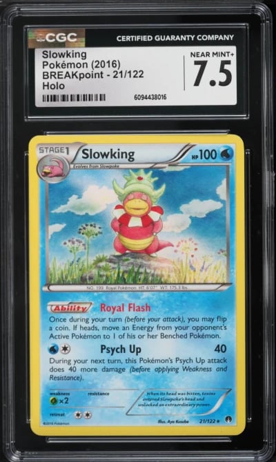 2016 Pokemon XY BREAKpoint Holo Slowking #21 CGC 7.5 NRMT+