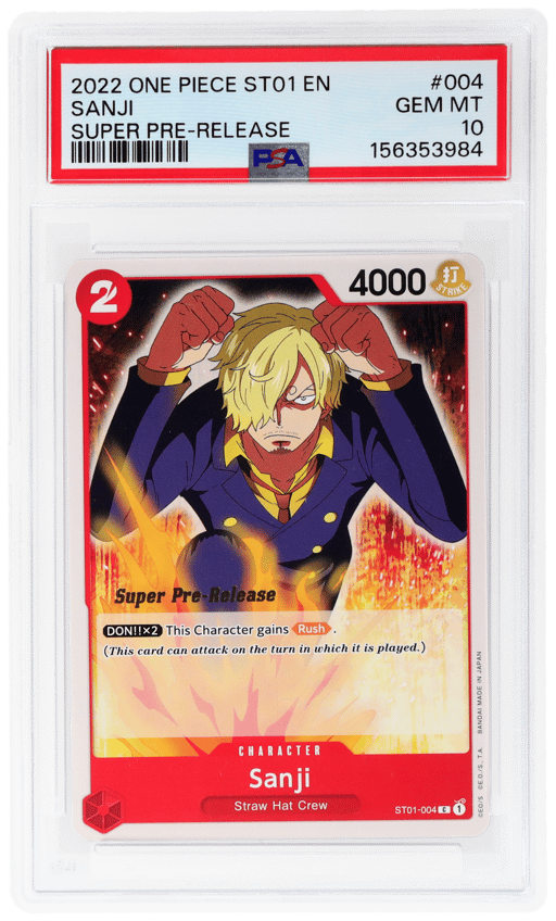 2022 One Piece Straw Hat Crew Super Prerelease Sanji #ST01-004 PSA 10
