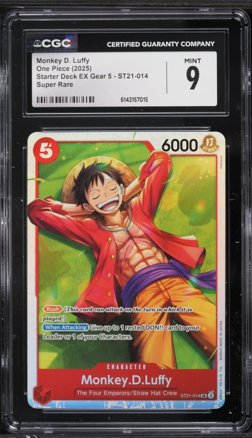 2025 One Piece Starter Deck EX Gear 5 SR Monkey D. Luffy #ST21-014 CGC 9 MINT