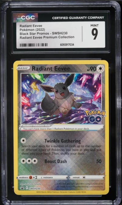 2022 Pokemon Sword & Shield Promo GO Holo Radiant Eevee #230 CGC 9 MINT