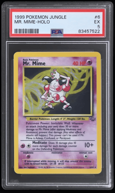 1999 Pokemon Jungle Holo Mr. Mime #6 PSA 5