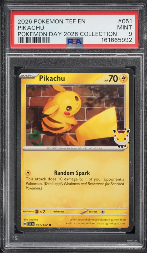 2026 Pokemon Scarlet & Violet Temporal Forces Day '26 Collection Holo Pikachu #51 PSA 9 MINT