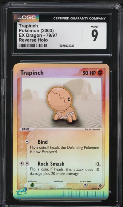 2003 Pokemon EX Dragon Reverse Holo Trapinch #79 CGC 9 MINT