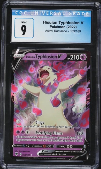 2022 Pokemon Sword & Shield Astral Radiance Hisuian Typhlosion V #53 CGC 9 MINT