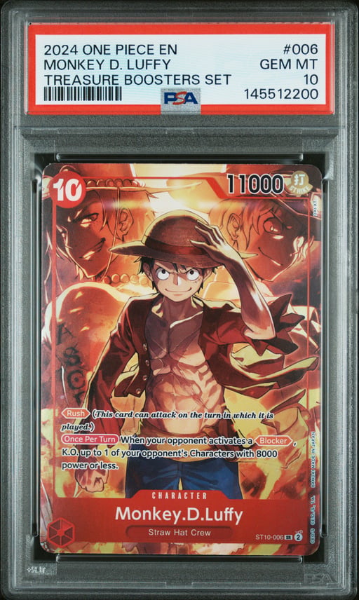 2024 ONE PIECE PROMOS 006 MONKEY D. LUFFY TREASURE BOOSTERS SET PSA 10