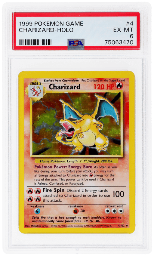 1999 Pokemon Base Set Holo Charizard #4 PSA 6
