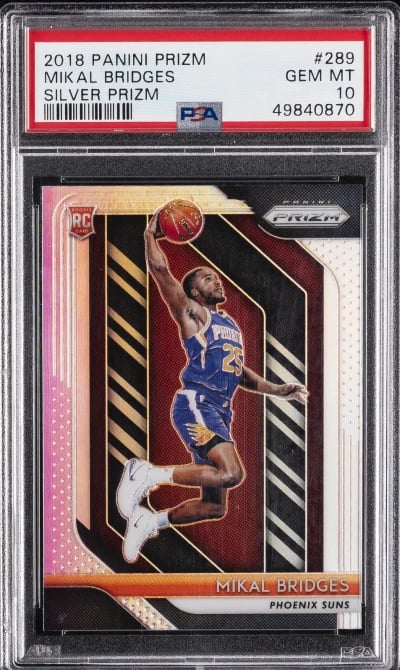 2018 PANINI PRIZM SILVER PRIZM #289 MIKAL BRIDGES PSA 10