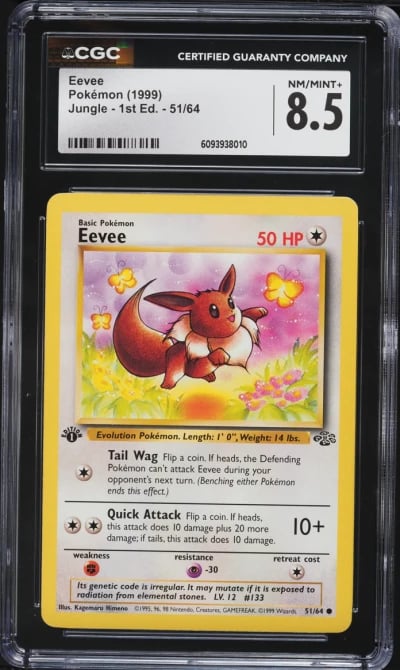 1999 Pokemon Jungle 1st Edition Eevee #51 CGC 8.5 NM-MT+