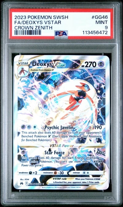 2023 POKEMON SWORD & SHIELD CROWN ZENITH #GG46 FULL ART/DEOXYS VSTAR PSA 9