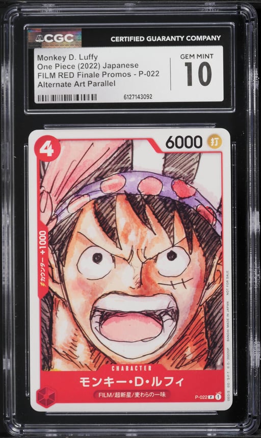 2022 One Piece Japanese FILM RED Finale Promos Alt Art Monkey D. Luffy #P-022 CGC 10 GEM MINT