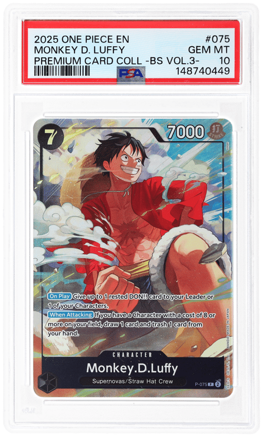 2025 Premium Collection Best Selection Vol. 3 - English (Borderless) Alt Art Monkey D. Luffy #P-075 PSA 10
