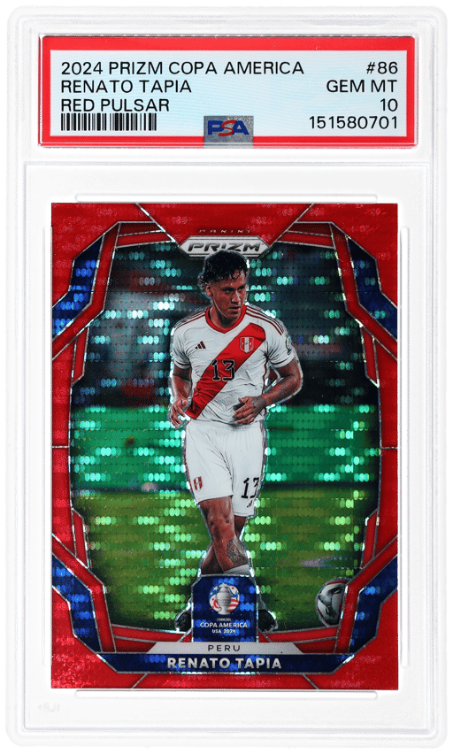 2024 Panini Prizm Conmebol Copa America Red Pulsar Prizm Renato Tapia #86 80/125 PSA 10