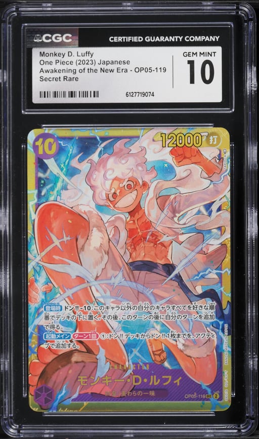 2023 One Piece Japanese Awakening Of The New Era SEC Monkey D. Luffy #OP05-119 CGC 10 GEM MINT