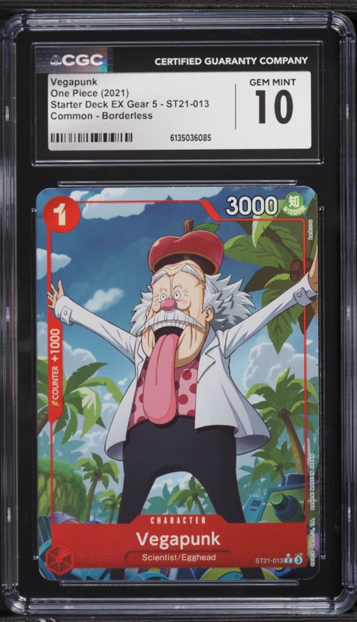 2021 One Piece Starter Deck EX Gear 5 Borderless Alt Art Vegapunk #ST21-013 CGC 10 GEM MINT