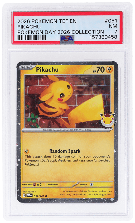 2026 Pokemon Scarlet and Violet Temporal Forces Pokemon Day Collection Pikachu #051 PSA 7