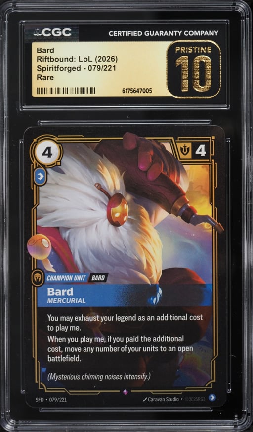2026 Riftbound League Of Legends LoL Spiritforged Bard #79 CGC 10 PRISTINE