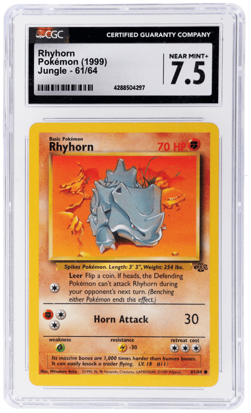 1999 Pokemon Jungle Rhyhorn #61 CGC 7.5