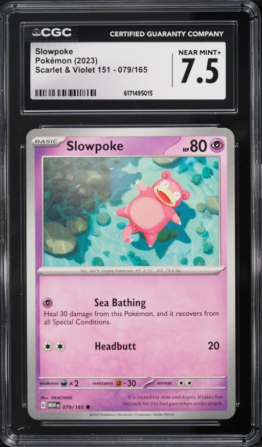 2023 Pokemon Scarlet & Violet 151 Slowpoke #079 CGC 7.5 NRMT+